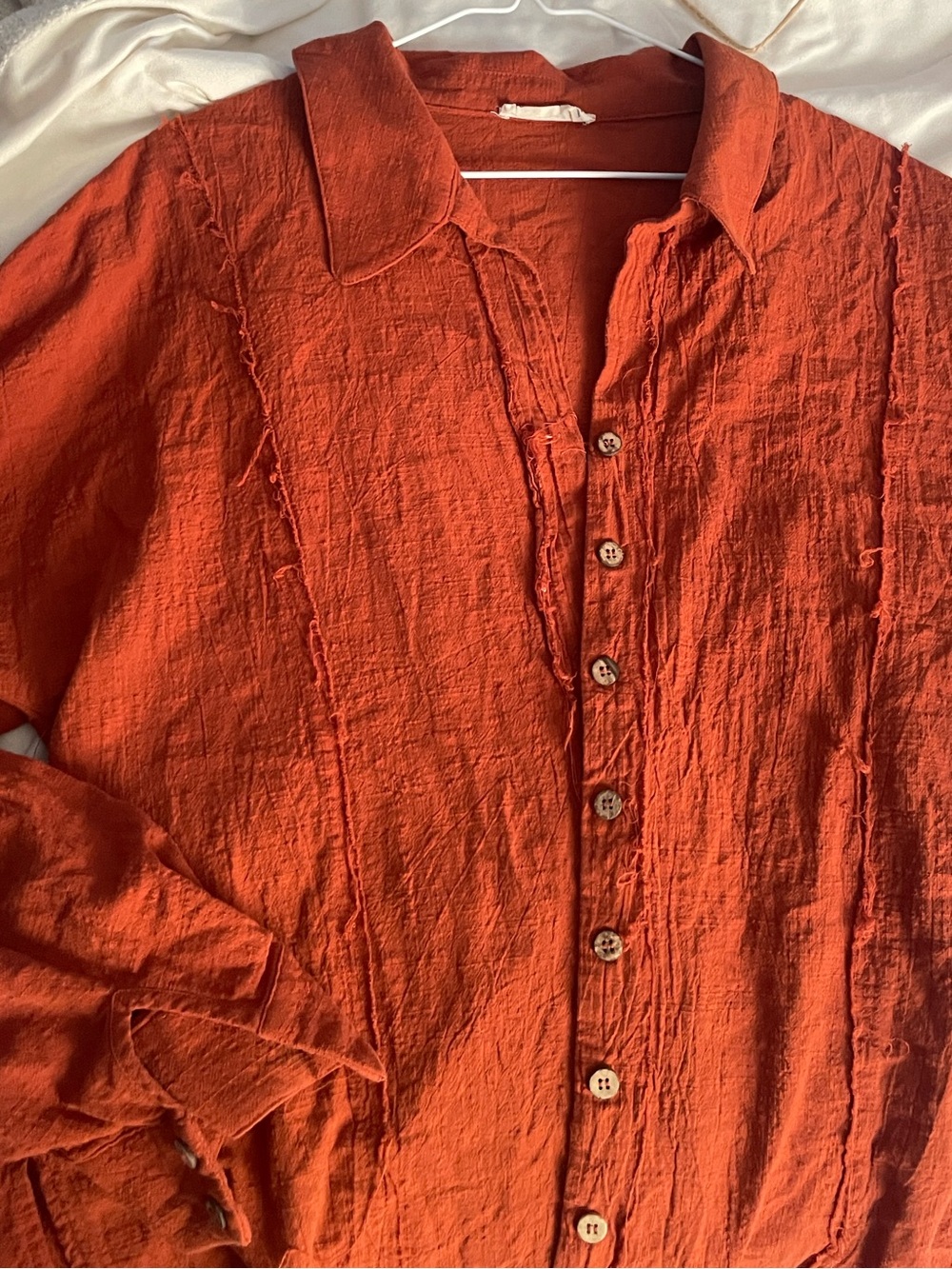 Rust Orange 100% Cotton button down